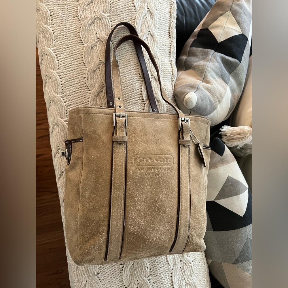 Authentic Coach Hampton Double Strap Suede Tote B… - image 6